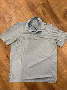 Vineyard Vines Heathered Sky Blue Performance Polo